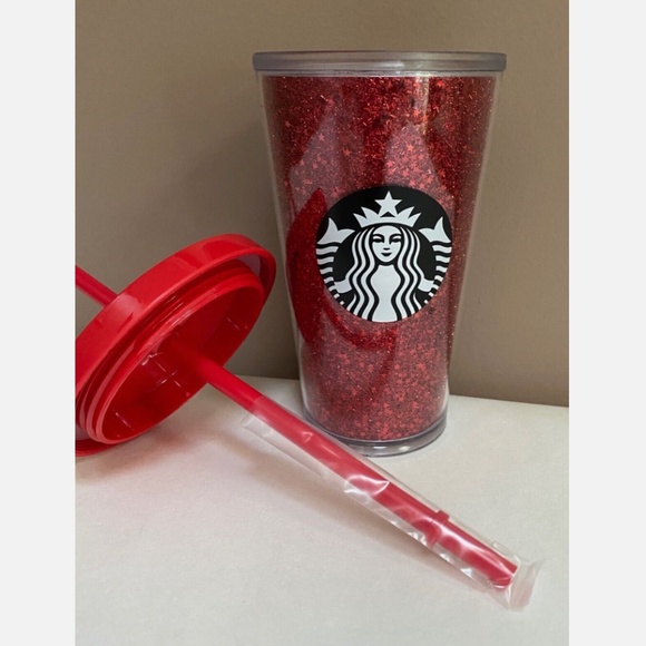 Starbucks Other - 🔥HOST PICK🔥 NEW STARBUCKS Red Glitter Stars Tumbler Cold Cup